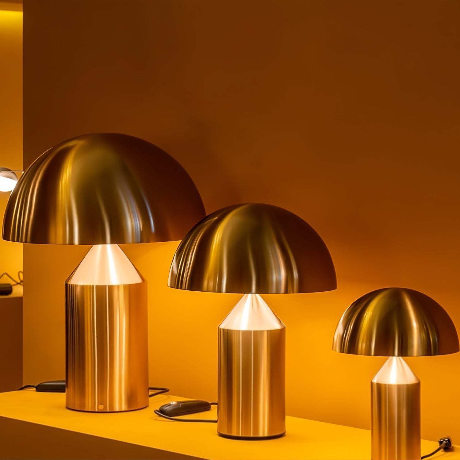 Modern Geometric Atollo Metal Table Lamp Mushroom Shape Accent Desk Light