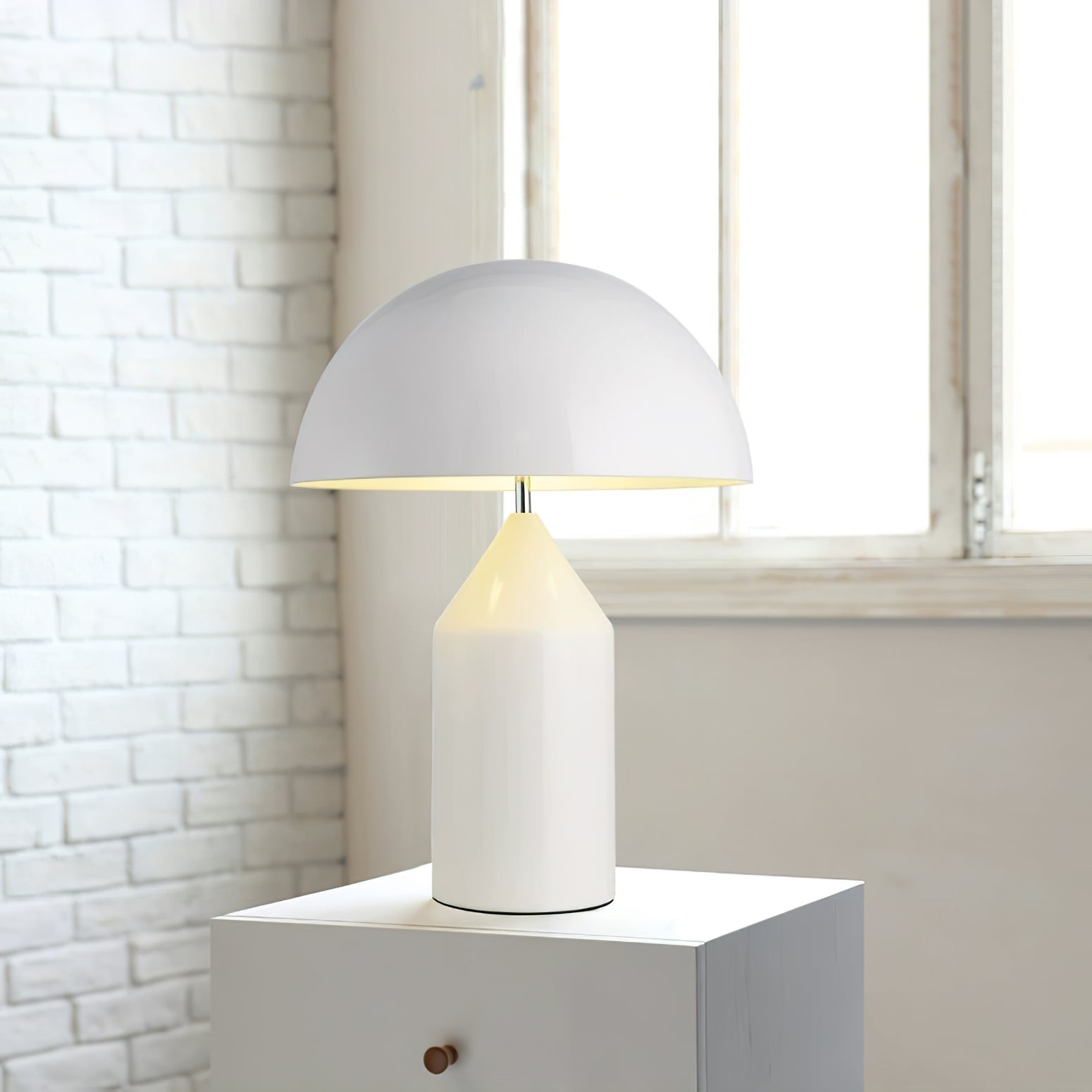 Modern Geometric Atollo Metal Table Lamp Mushroom Shape Accent Desk Light