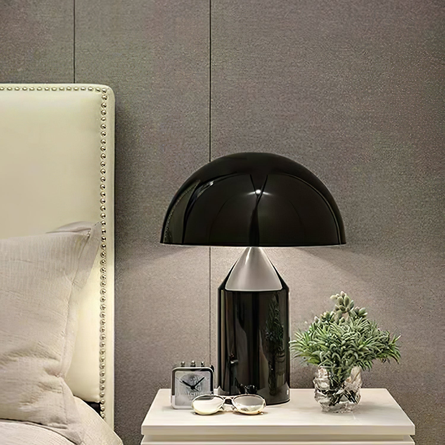 Modern Geometric Atollo Metal Table Lamp Mushroom Shape Accent Desk Light