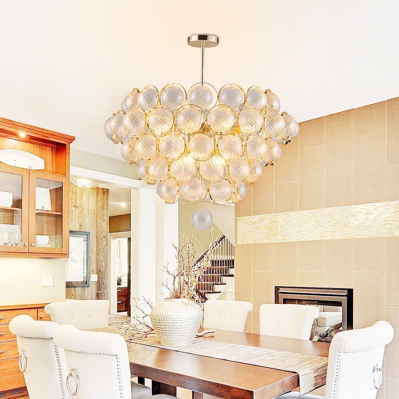 luxury-modern-glass-sphere-chandelier-with-spiral-ribbed-texture-and-satin-gold-finish
