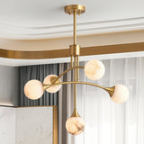 modern-alabaster-globe-chandelier-with-slender-brass-arms-for-luxury-living-room