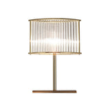 Avano Mid Century Modern Glass Desk Lamp with Gold Iron Base for Living Room Office