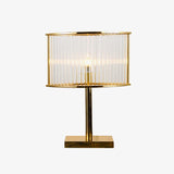 Avano Mid Century Modern Glass Desk Lamp with Gold Iron Base for Living Room Office