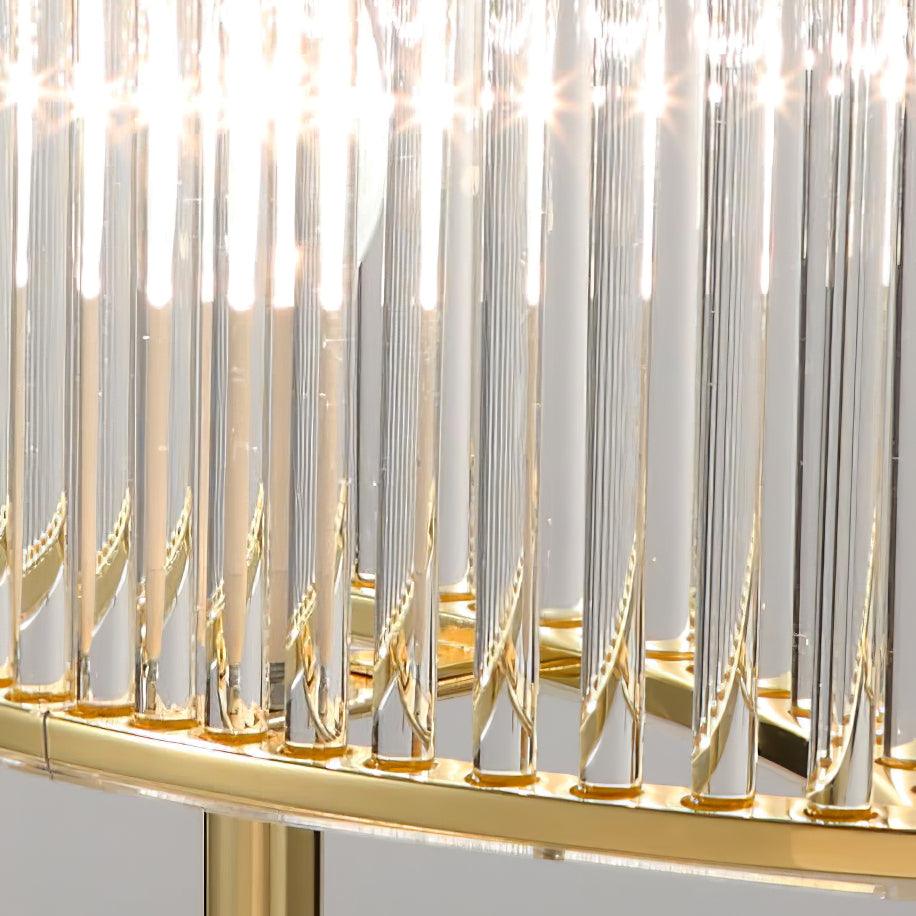 Avano Mid Century Modern Glass Desk Lamp with Gold Iron Base for Living Room Office