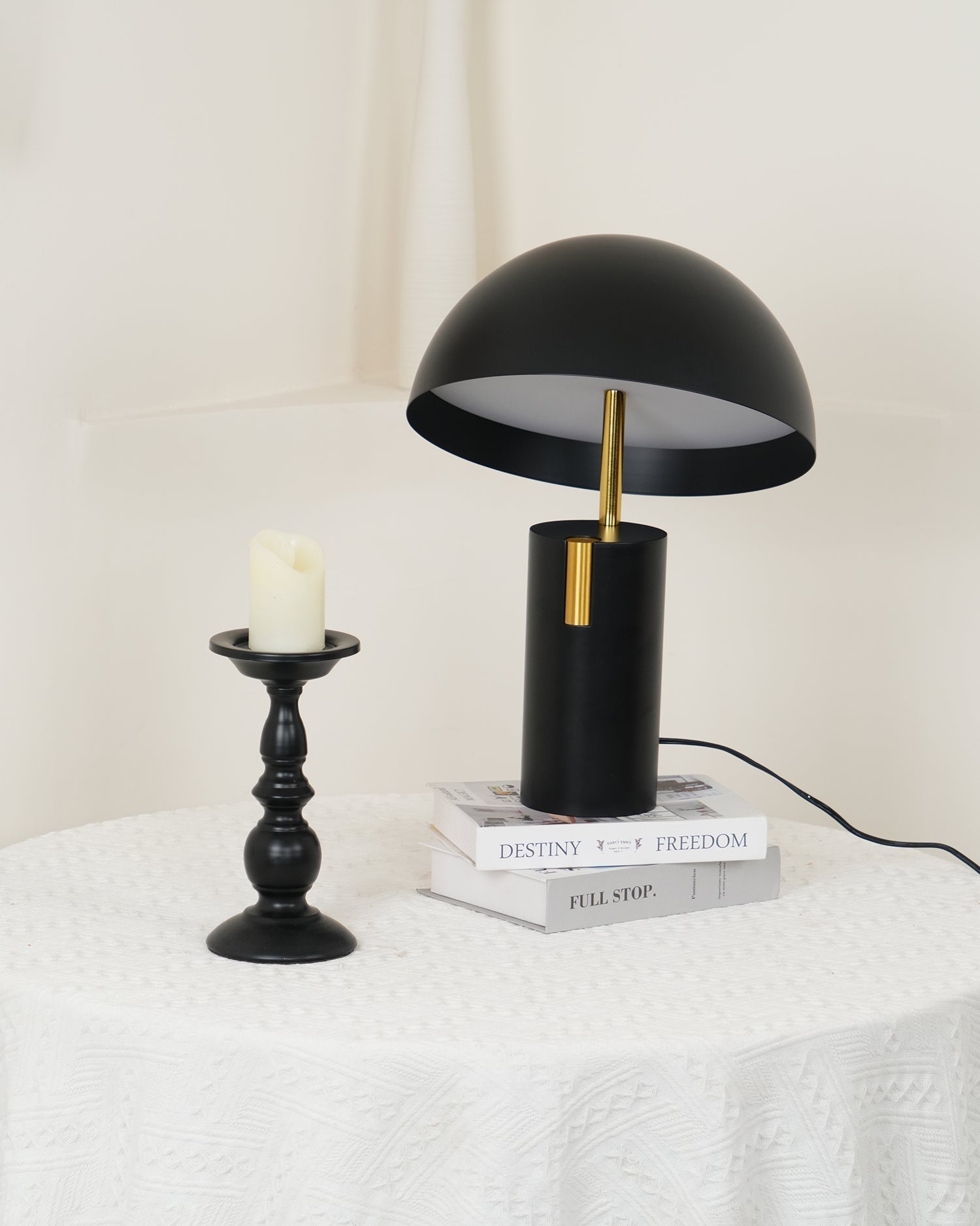 Minimalist Avo LED Table Lamp with Adjustable Tilted Cap and Rotating Cylinder