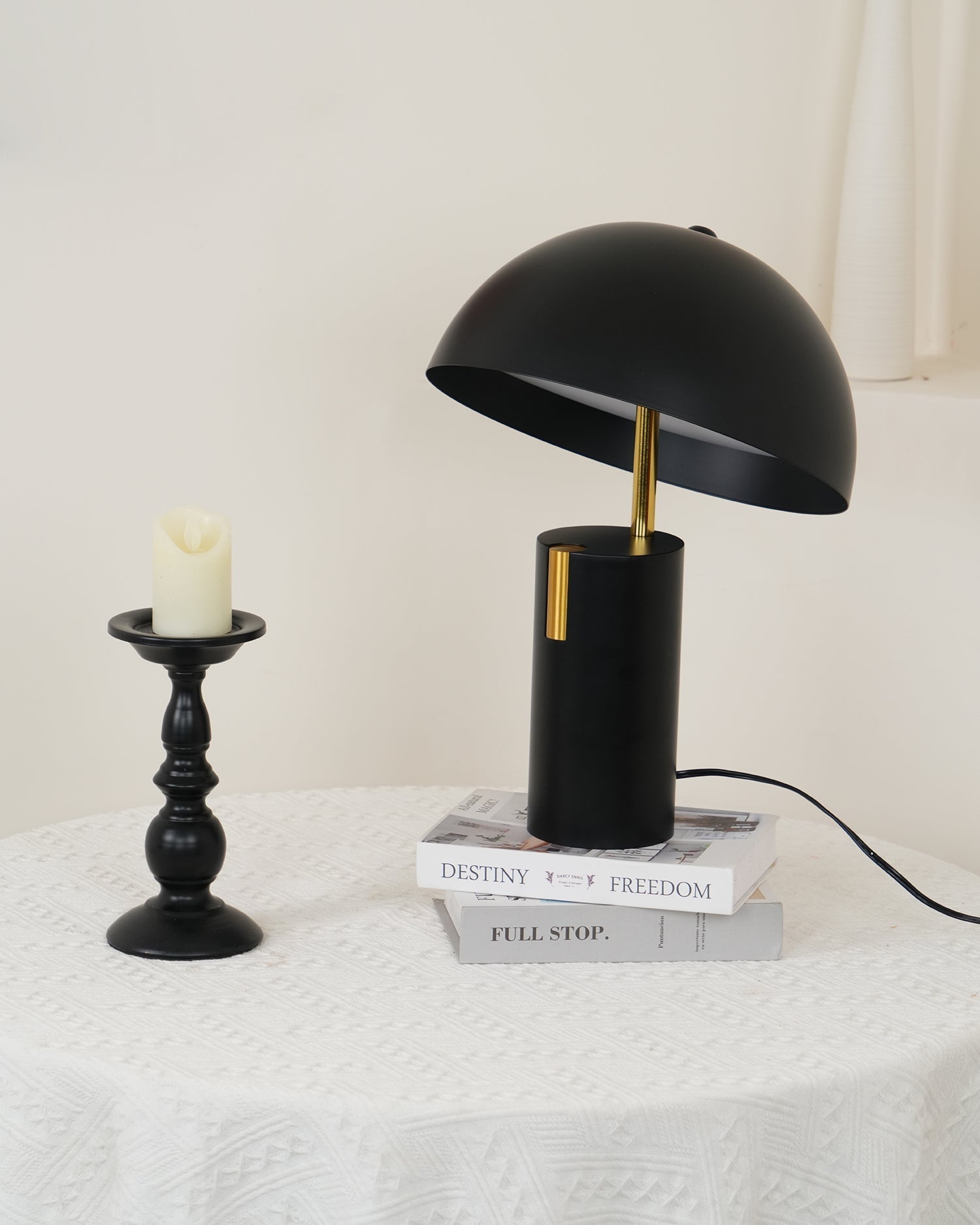 Minimalist Avo LED Table Lamp with Adjustable Tilted Cap and Rotating Cylinder