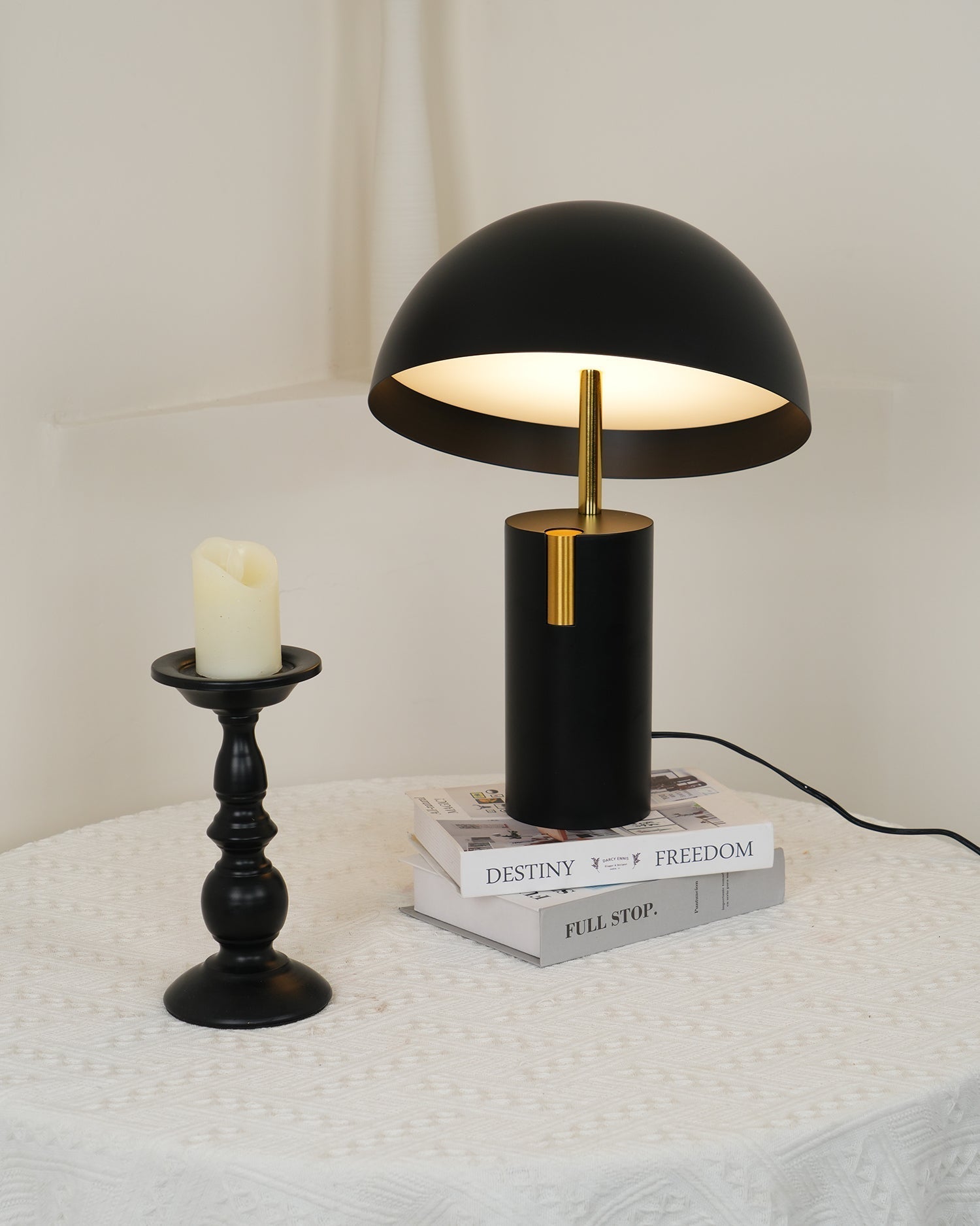 Minimalist Avo LED Table Lamp with Adjustable Tilted Cap and Rotating Cylinder