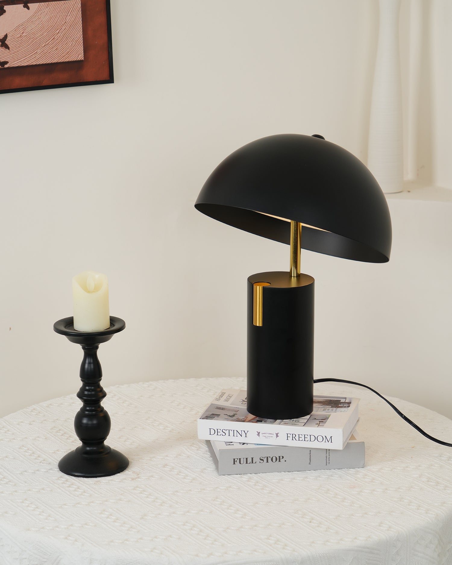 Minimalist Avo LED Table Lamp with Adjustable Tilted Cap and Rotating Cylinder