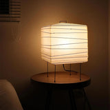 Ayla Cube Rice Paper Table Lamp Minimalist Japanese Style Desk Light for Bedroom