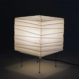 Ayla Cube Rice Paper Table Lamp Minimalist Japanese Style Desk Light for Bedroom