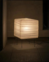 Ayla Cube Rice Paper Table Lamp Minimalist Japanese Style Desk Light for Bedroom