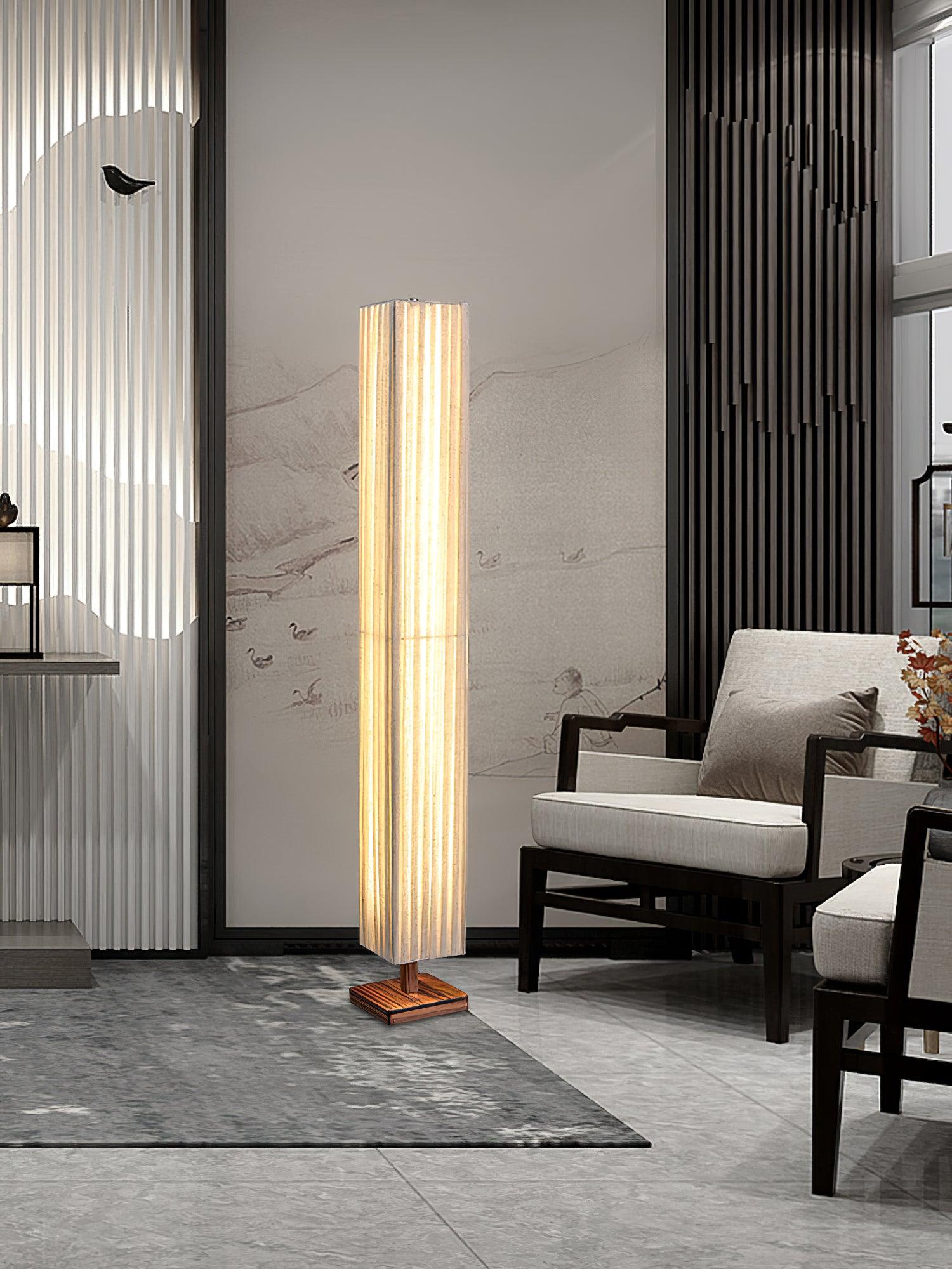 elegant-minimalist-fabric-cylinder-standing-lamp-with-natural-wood-base