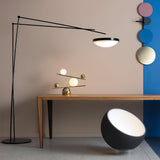 Modern Artistic Balance Table Lamp with Glass Spheres and Black Marble Base