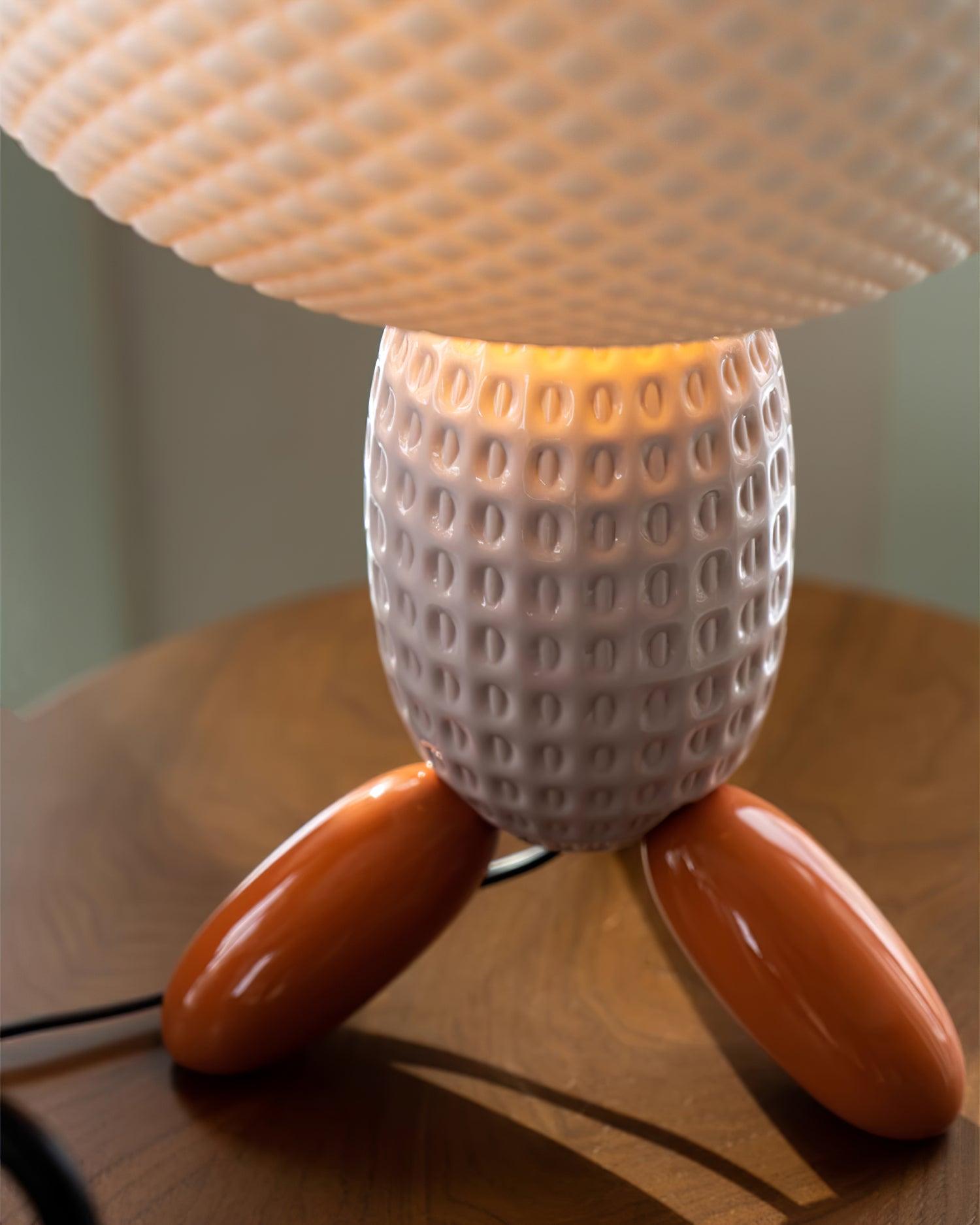 Modern Glass Balloon Table Lamp Sculptural Integrated LED Bedside Lighting for Contemporary Home Decor