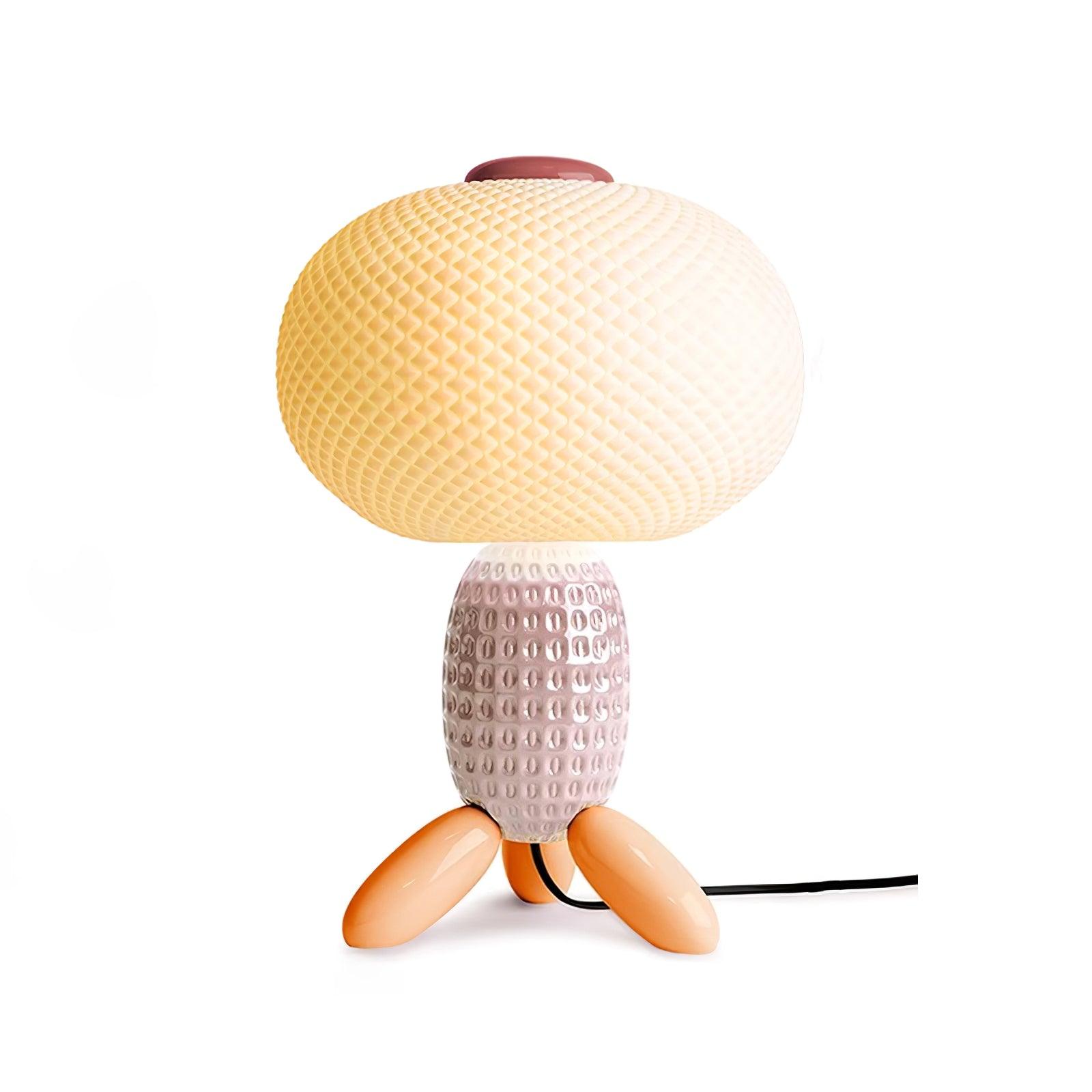 Modern Glass Balloon Table Lamp Sculptural Integrated LED Bedside Lighting for Contemporary Home Decor