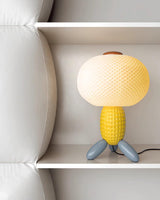 Modern Glass Balloon Table Lamp Sculptural Integrated LED Bedside Lighting for Contemporary Home Decor