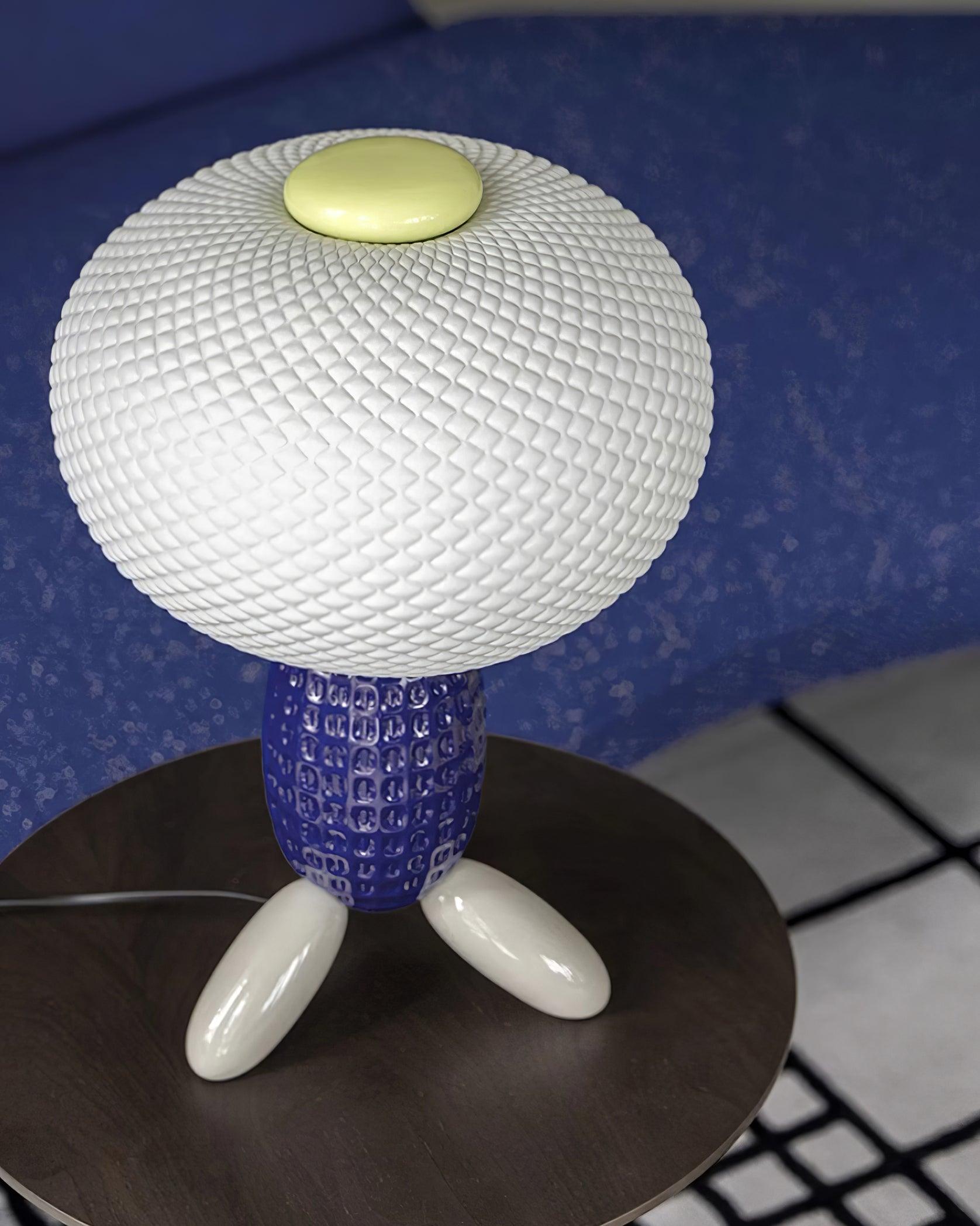 Modern Glass Balloon Table Lamp Sculptural Integrated LED Bedside Lighting for Contemporary Home Decor