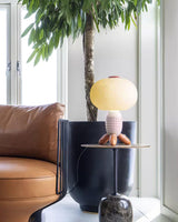 Modern Glass Balloon Table Lamp Sculptural Integrated LED Bedside Lighting for Contemporary Home Decor