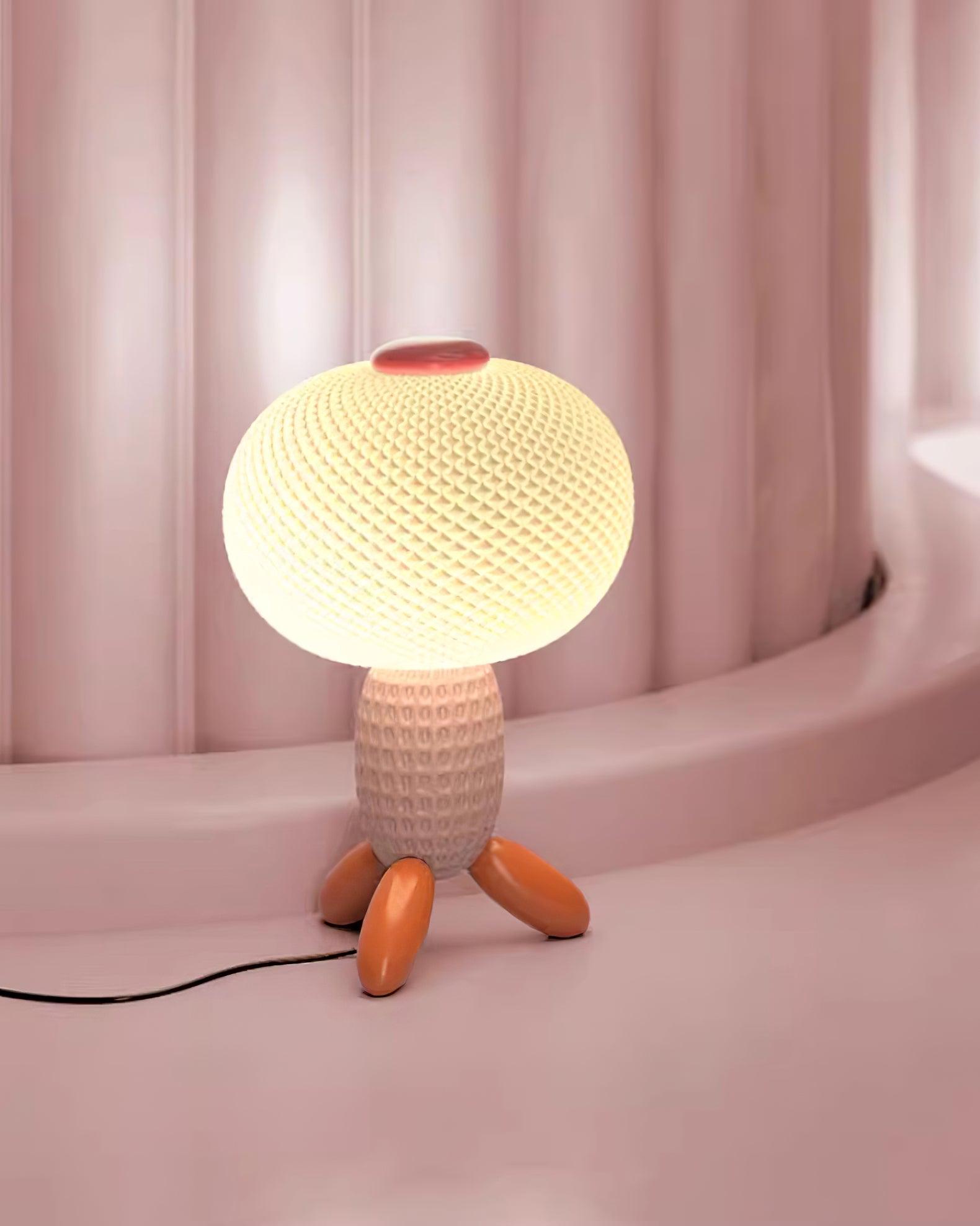 Modern Glass Balloon Table Lamp Sculptural Integrated LED Bedside Lighting for Contemporary Home Decor