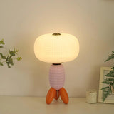 Modern Glass Balloon Table Lamp Sculptural Integrated LED Bedside Lighting for Contemporary Home Decor