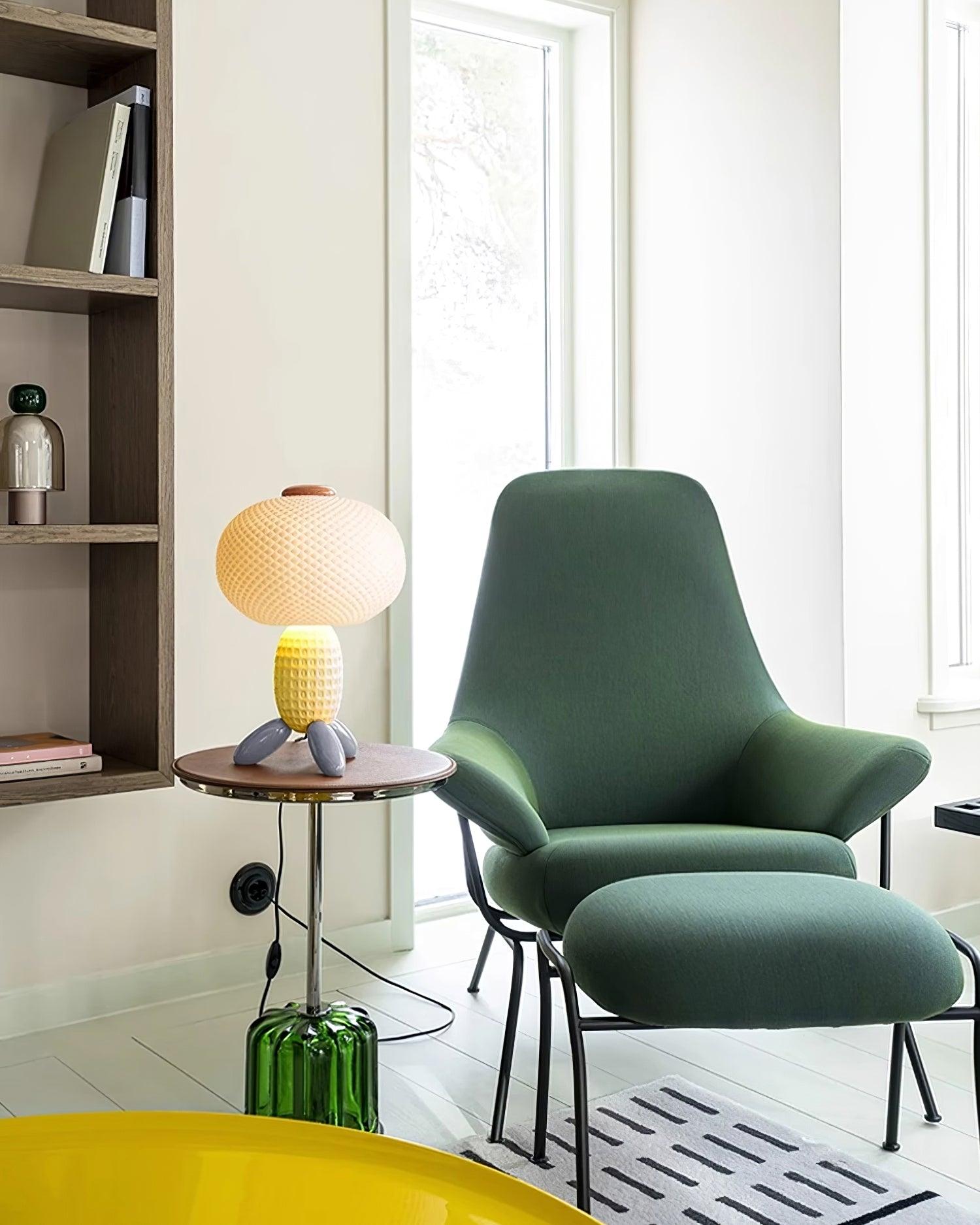 Modern Glass Balloon Table Lamp Sculptural Integrated LED Bedside Lighting for Contemporary Home Decor