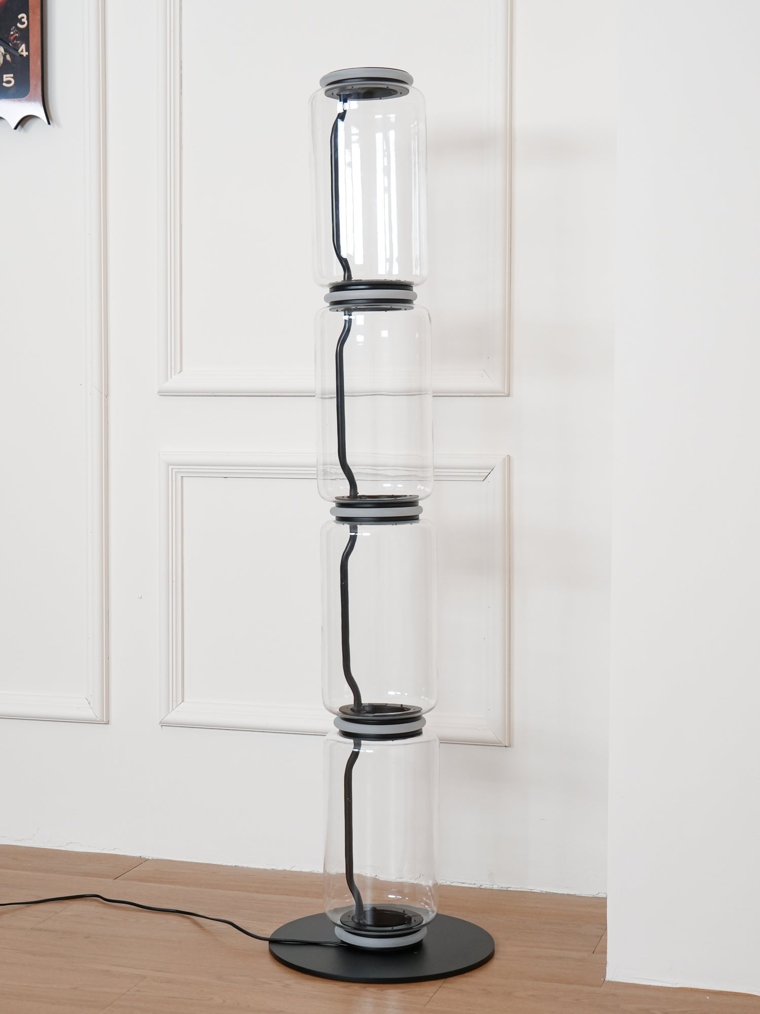 Modern Hand Blown Glass Modular Floor Lamp for Living Room with Integrated LED Lighting