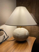 Beachside Whitewashed Wood Table Lamp with White Fabric Shade for Modern Bedside Lighting