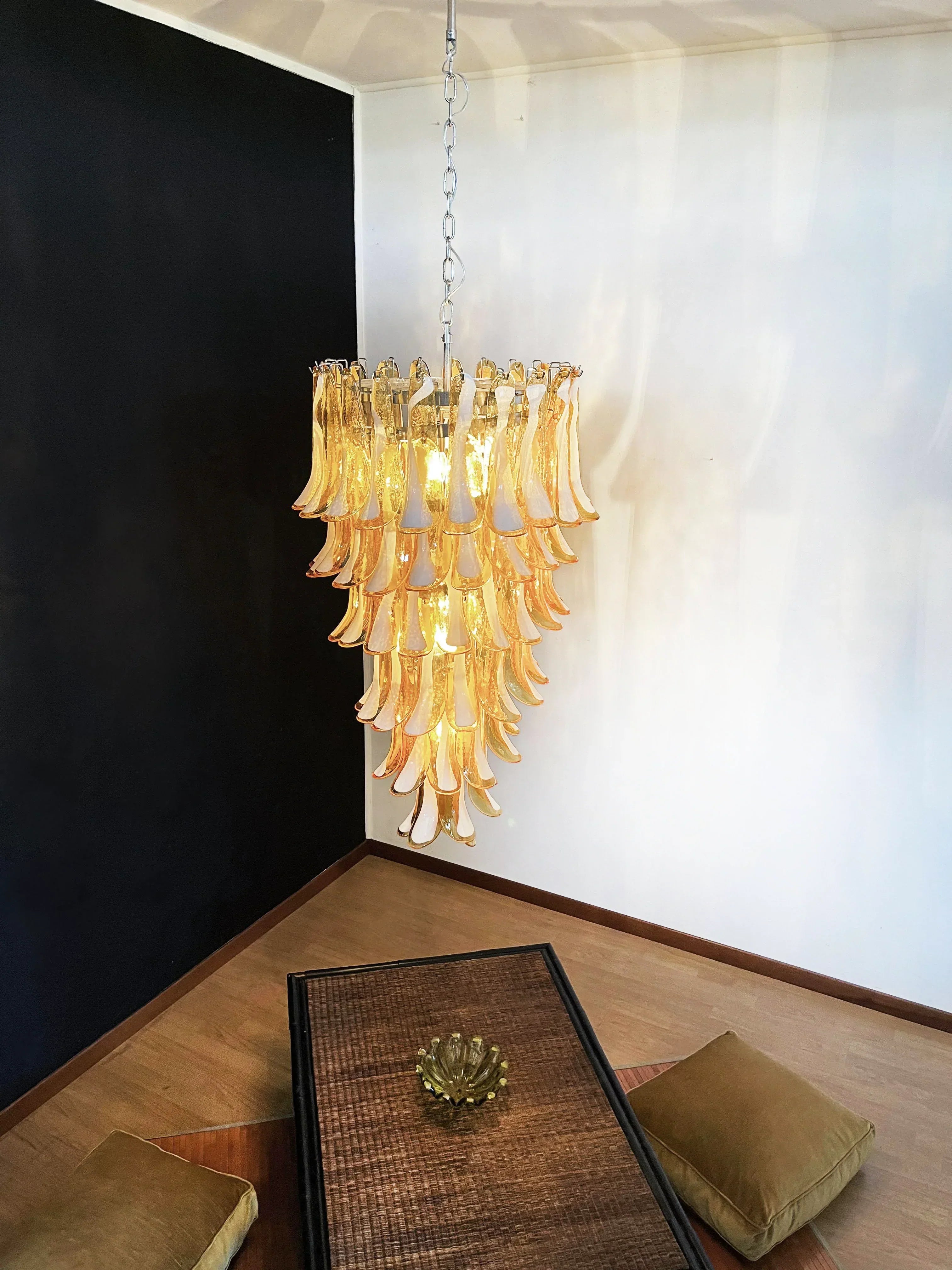 murano-style-amber-glass-petal-spiral-chandelier-handcrafted-elegant-pendant-light