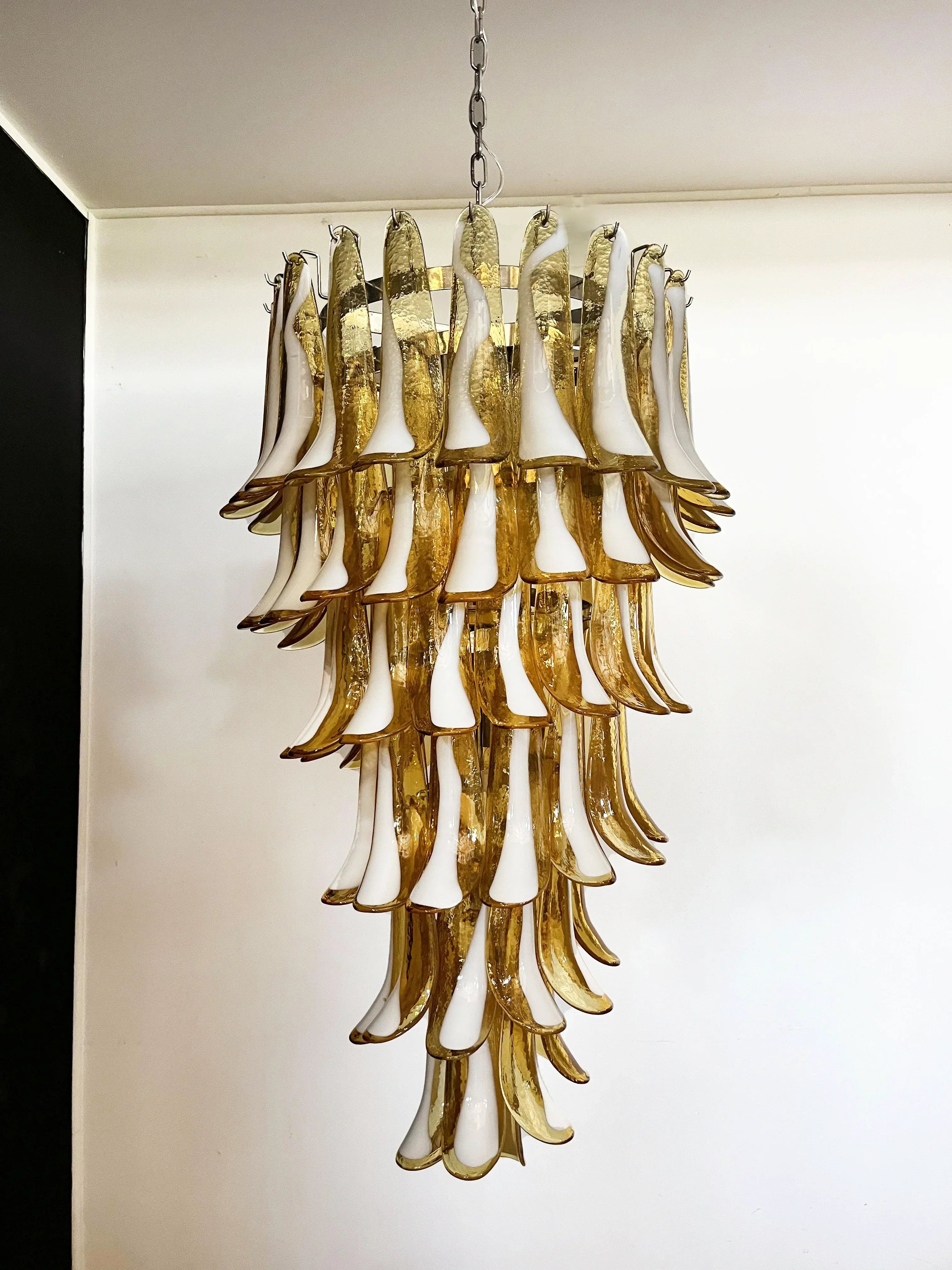 murano-style-amber-glass-petal-spiral-chandelier-handcrafted-elegant-pendant-light