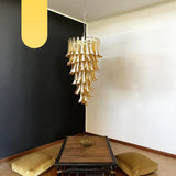 murano-style-amber-glass-petal-spiral-chandelier-handcrafted-elegant-pendant-light