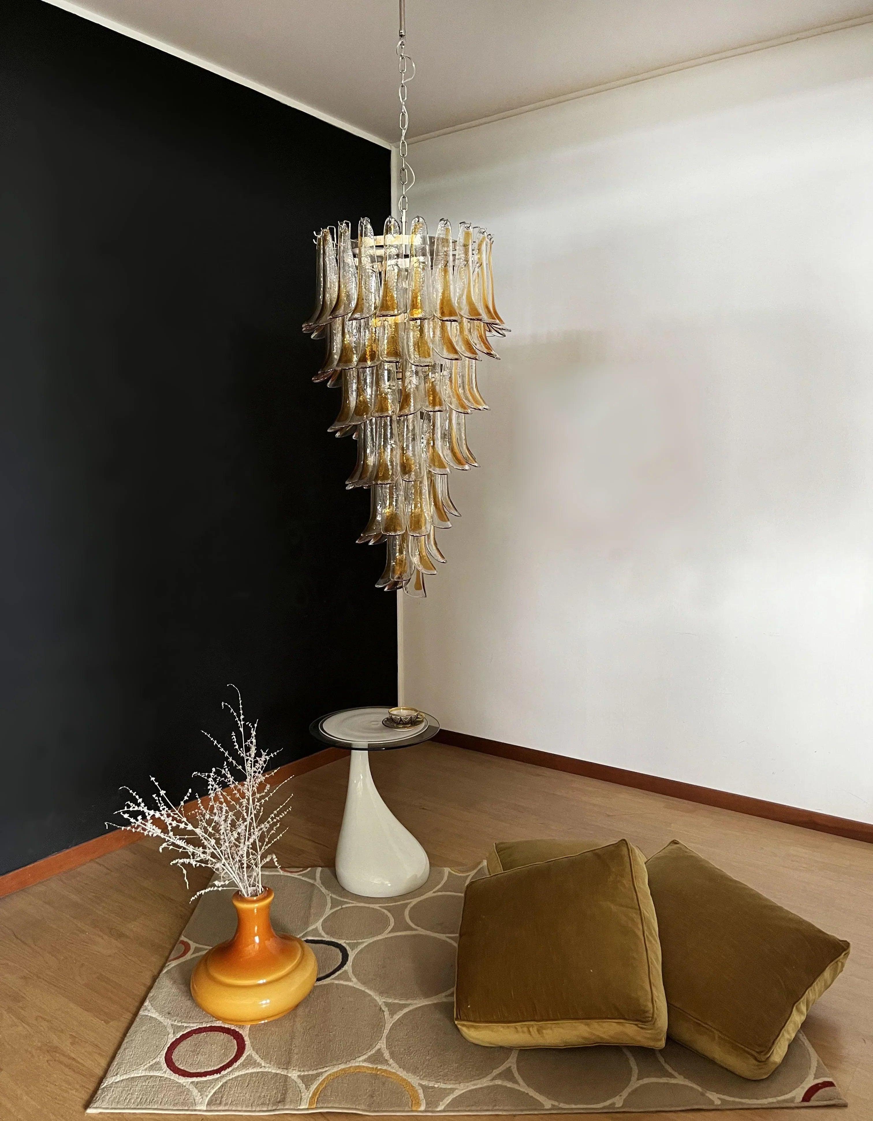 murano-glass-petal-spiral-chandelier-luxury-transparent-glass-pendant-light
