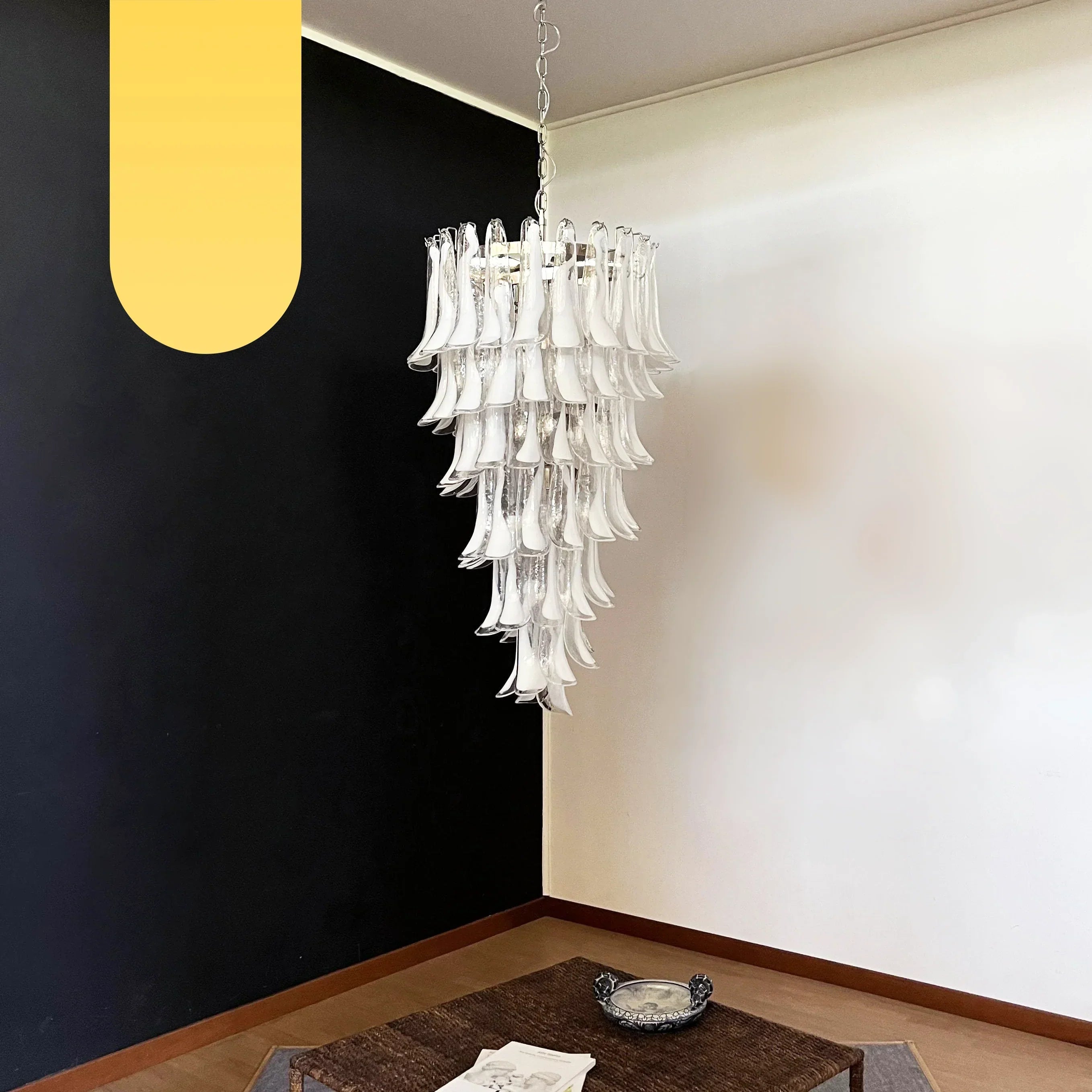 handcrafted-murano-transparent-glass-petal-spiral-chandelier-in-gold-or-chrome