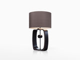 Modern Bell Pepper Sculptural Metal Table Lamp with Fabric Shade for Contemporary Bedside Lighting