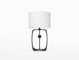 Modern Bell Pepper Sculptural Metal Table Lamp with Fabric Shade for Contemporary Bedside Lighting