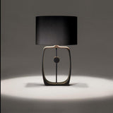 Modern Bell Pepper Sculptural Metal Table Lamp with Fabric Shade for Contemporary Bedside Lighting