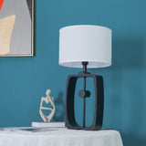 Modern Bell Pepper Sculptural Metal Table Lamp with Fabric Shade for Contemporary Bedside Lighting