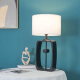 Modern Bell Pepper Sculptural Metal Table Lamp with Fabric Shade for Contemporary Bedside Lighting