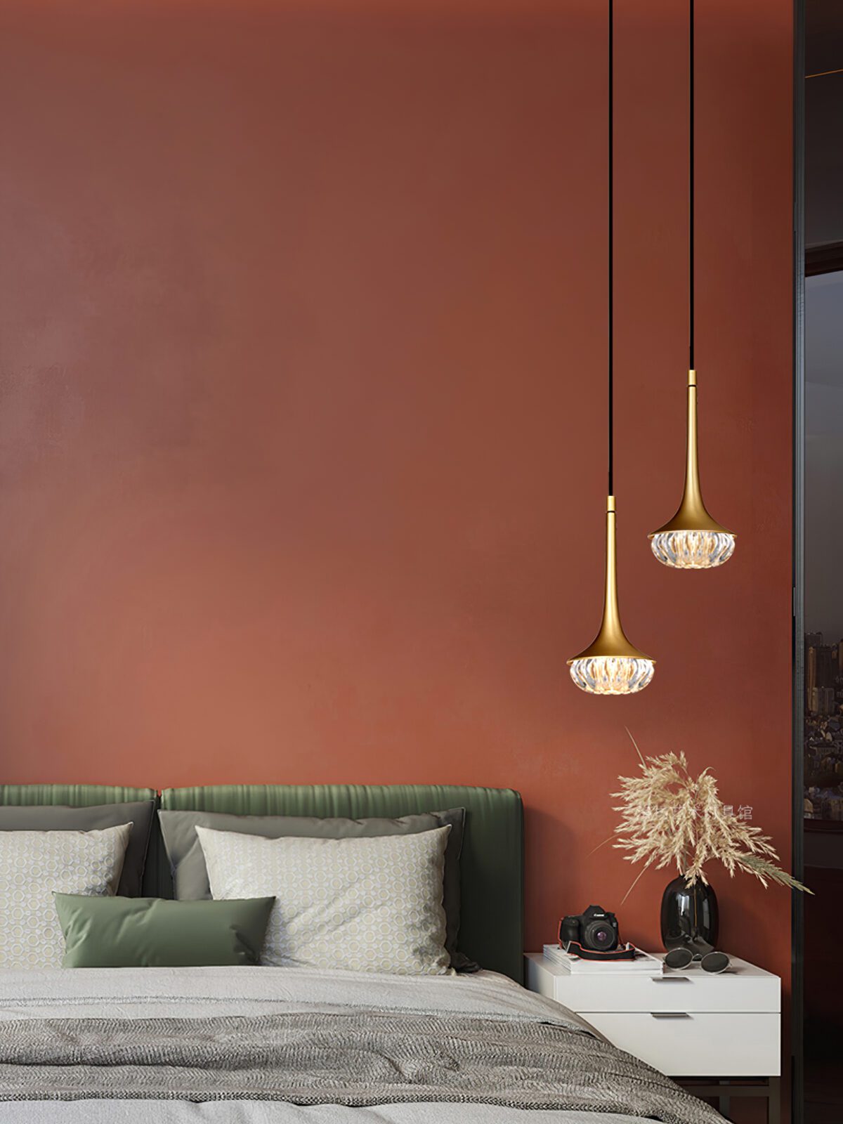 moroccan-style-patterned-glass-pendant-light-gold-teardrop-hanging-ceiling-fixture