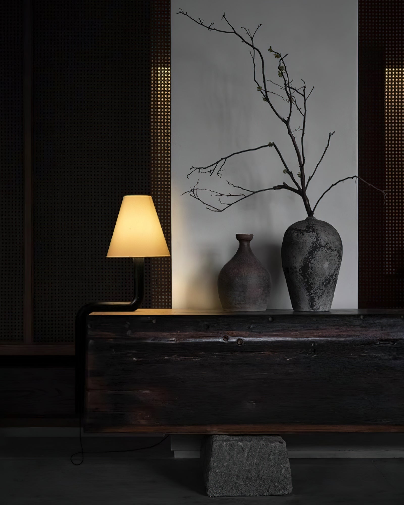 Modern Organic Bend Wood Table Lamp Minimalist Mid Century Bedside Desk Light