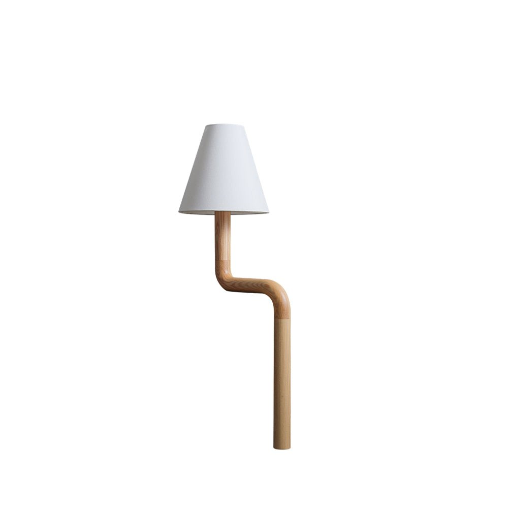 Modern Organic Bend Wood Table Lamp Minimalist Mid Century Bedside Desk Light