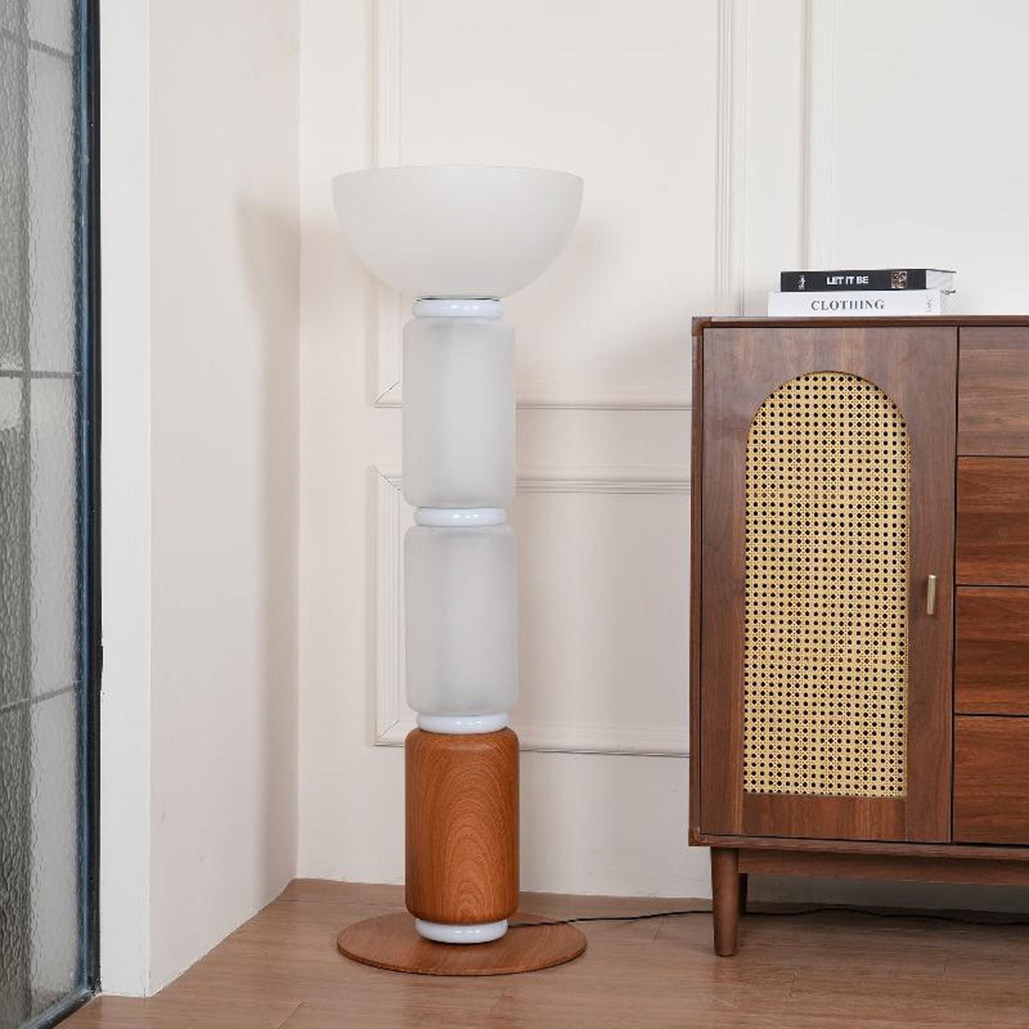 postmodern-art-deco-sculptural-glass-floor-lamp-with-wood-finish-and-integrated-led-lighting