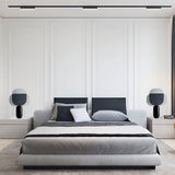 Bery Modern Table Lamp with Geometric Smoke Gray Acrylic Shade and Black Iron Base