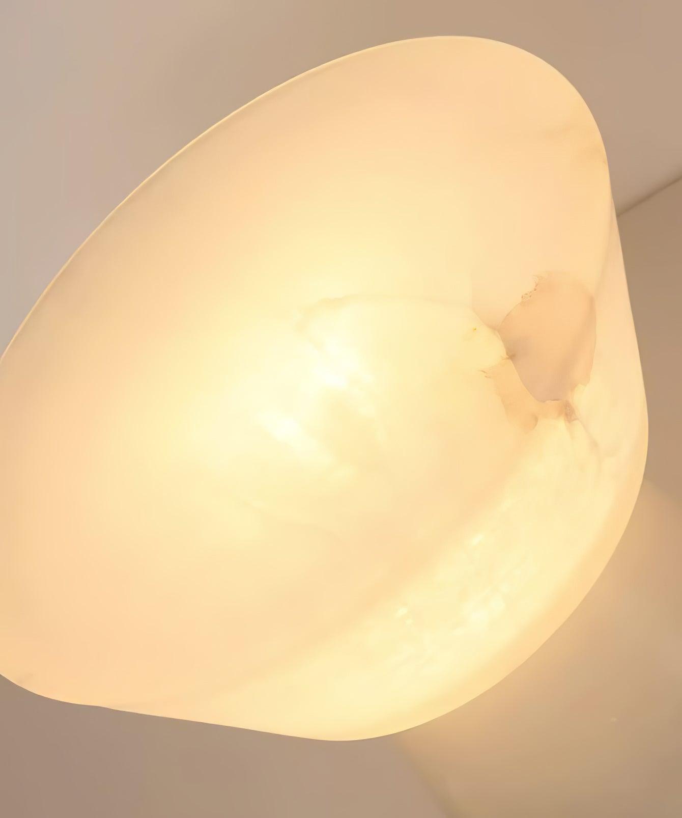 Beta White Marble Cone Table Lamp with Brass Detail for Elegant Ambient Light