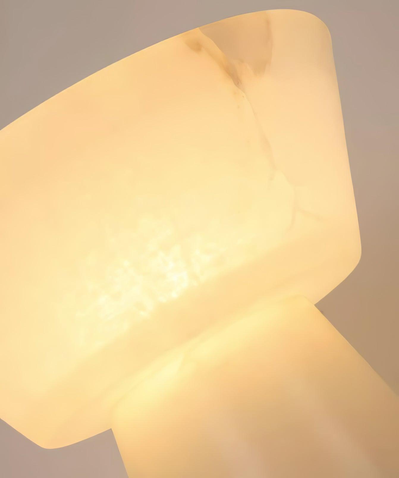 Beta White Marble Cone Table Lamp with Brass Detail for Elegant Ambient Light