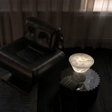 Beta White Marble Cone Table Lamp with Brass Detail for Elegant Ambient Light