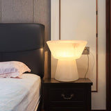 Beta White Marble Cone Table Lamp with Brass Detail for Elegant Ambient Light