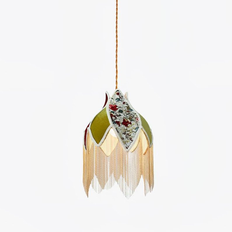 vintage-style-velvet-fringed-pendant-light-with-tassels-and-brass-details