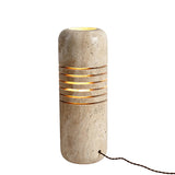 Modern Travertine Stone Bucket Floor Lamp Minimalist Uplight for Living Room