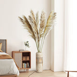 Modern Travertine Stone Bucket Floor Lamp Minimalist Uplight for Living Room