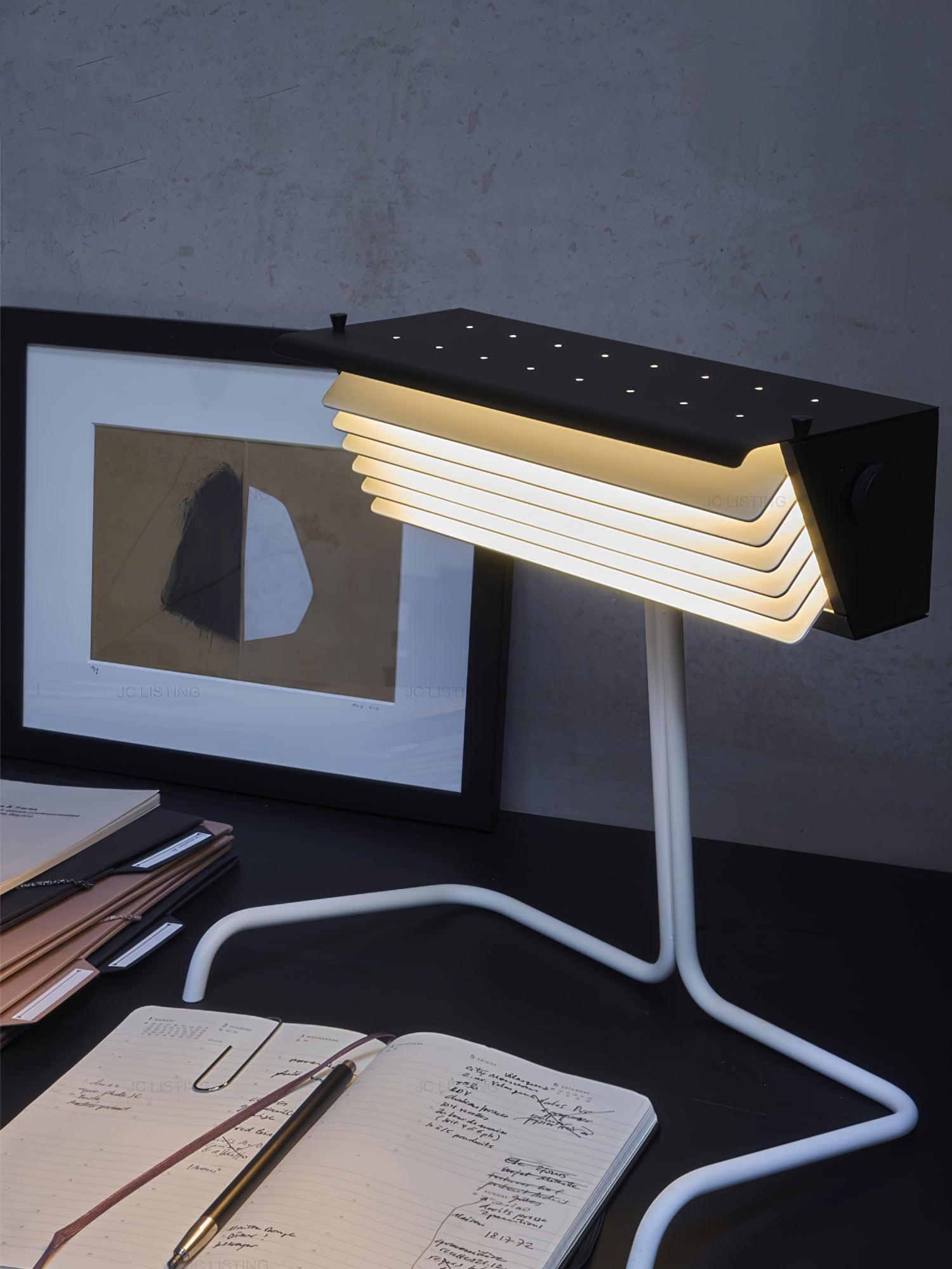 Modern Biny LED Desk Lamp Futuristic Geometric Table Light for Workspace and Bedroom